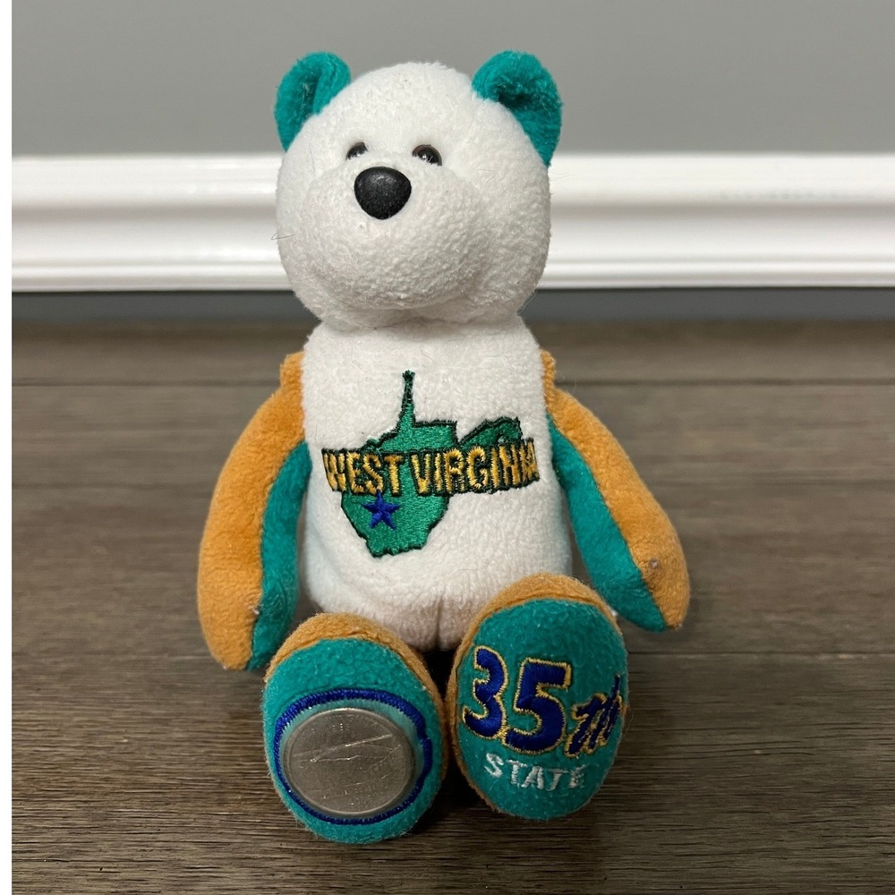 West Virginia State Quarter Teddy Bear Plush Limited Treasures 35th State Coin